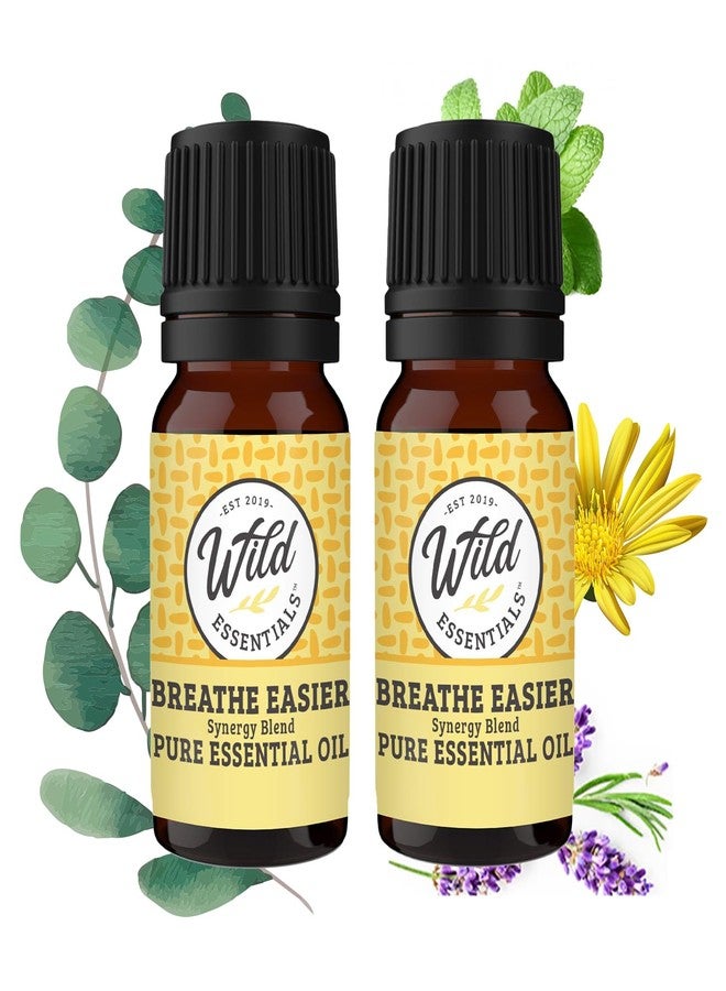 mEssentials Wild Essentials Breathe Easier 100% Pure Essential Oil Synergy Blend 2 Pack - 10ml, Cool and clearing for Congestion, Sinus, Allergies, stuffy Nose, Cold and flu Symptoms, Made and Bottled in USA - Image 1